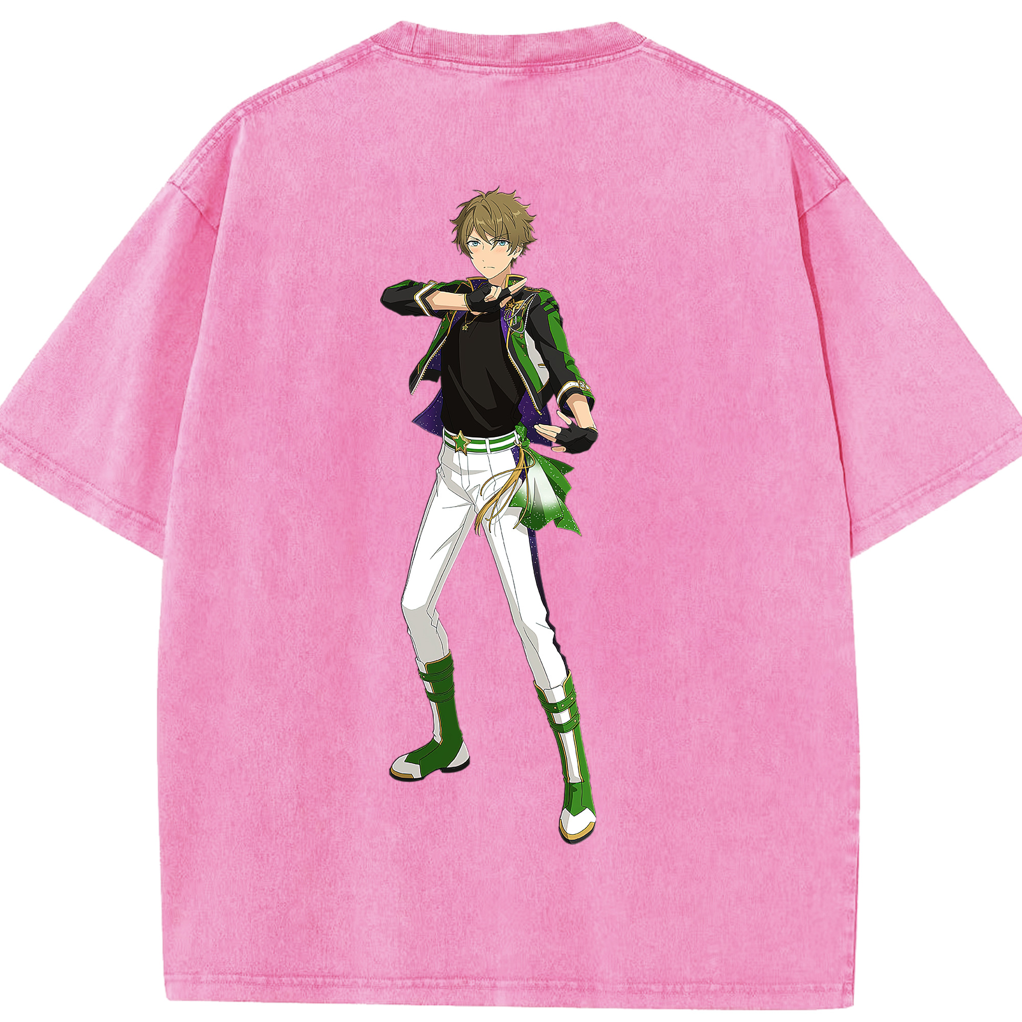 （画像用） あんさんぶるスターズ! Ensemble Stars 綿100% ヴィンテージ風 半袖Tシャツ（背面プリント）